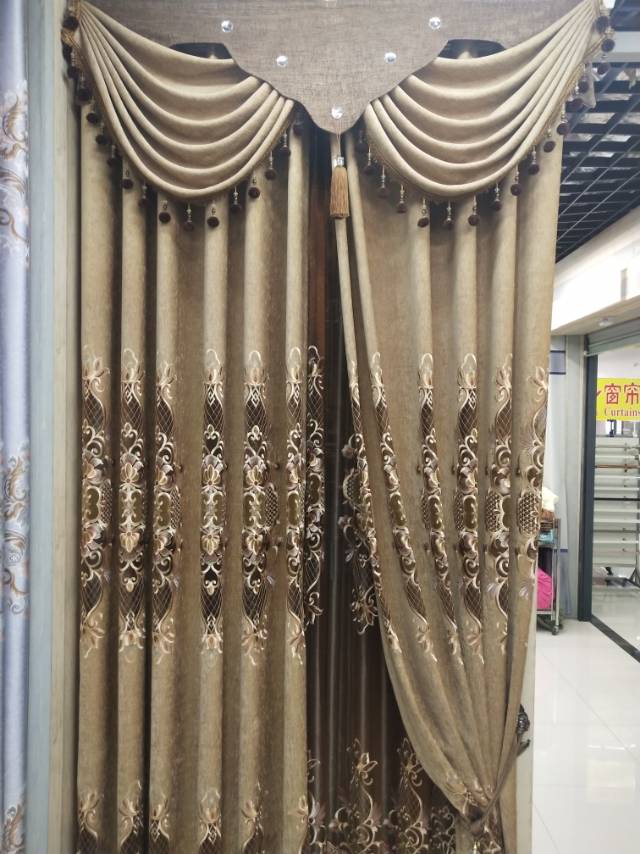 High-end Sherry European-style hollowed-out embroidered curtains