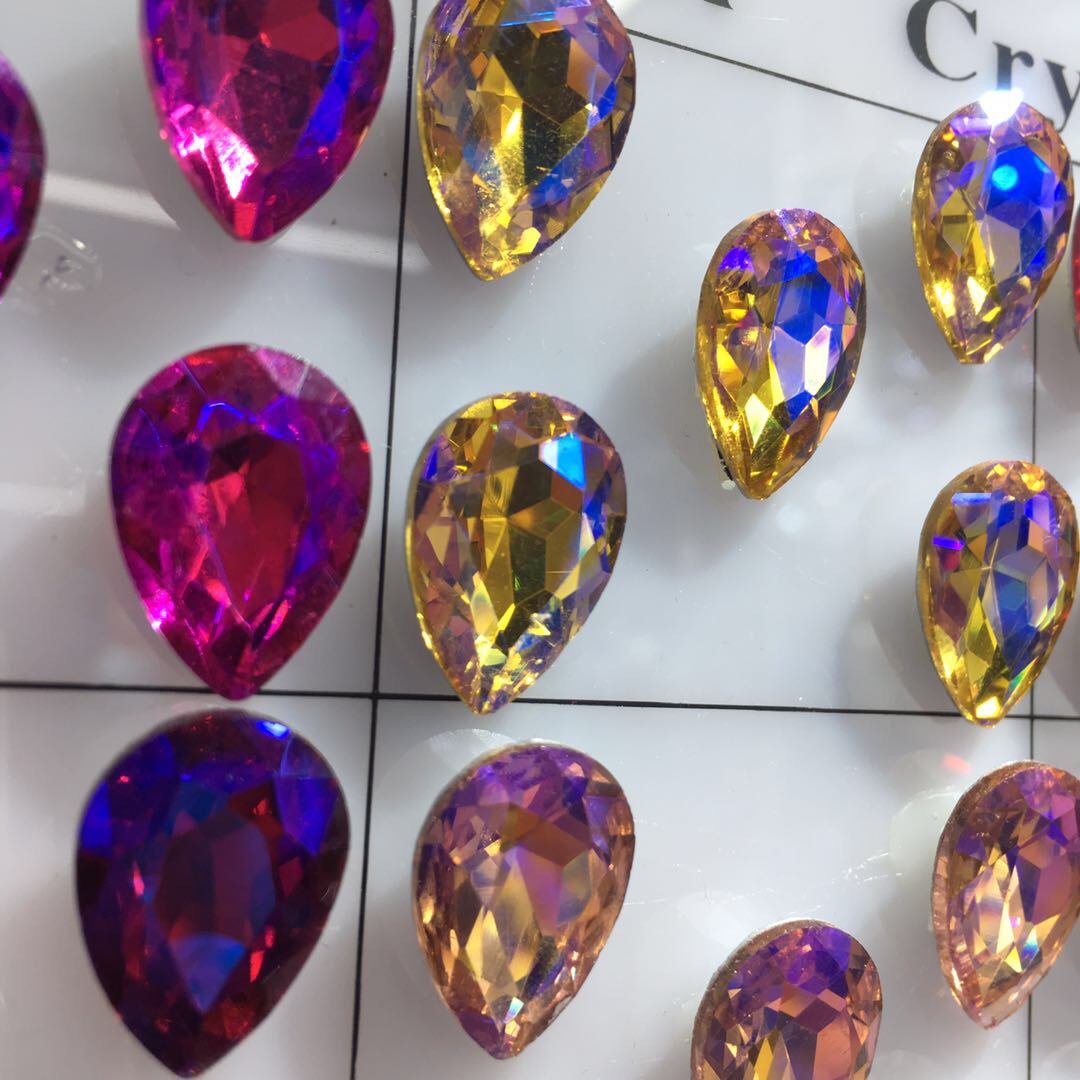 时尚气质水滴形玻璃水晶装饰配件尺寸可选产品图