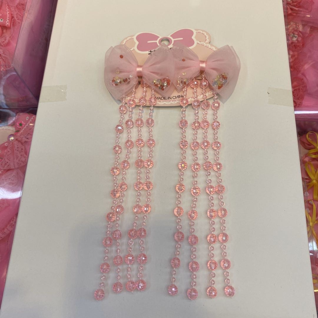 Hot new bead pendant net yarn bow for women