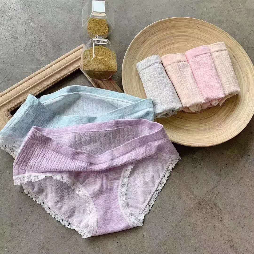 日系甜美蕾丝花边少女内裤女士短裤低腰高弹舒适三角裤细节图