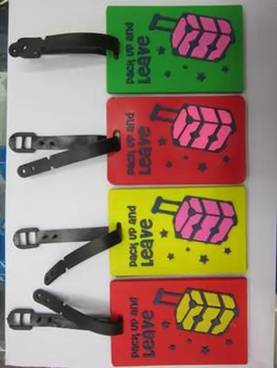 Environmentally Friendly Non-Toxic Pvc Rubber Cartoon Cute Luggage Tag