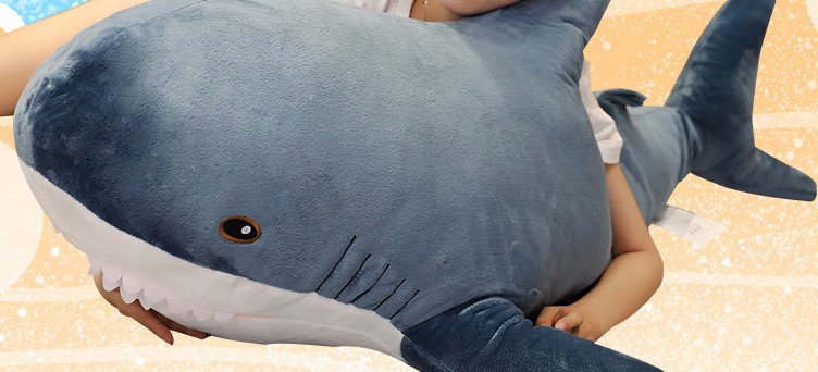 新款创意鲨鱼抱枕公仔毛绒玩具床上沙发装饰娃娃玩偶靠垫礼物批发详情图1
