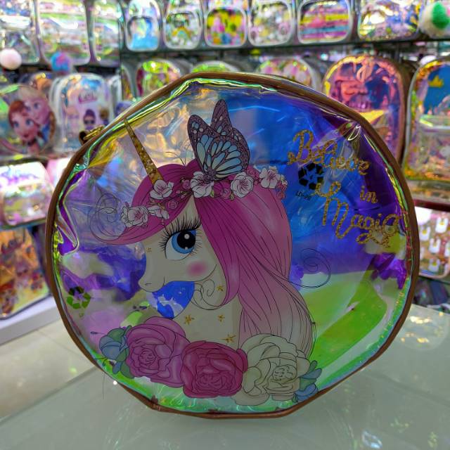 创意镭射可爱清新圆形包女生袋