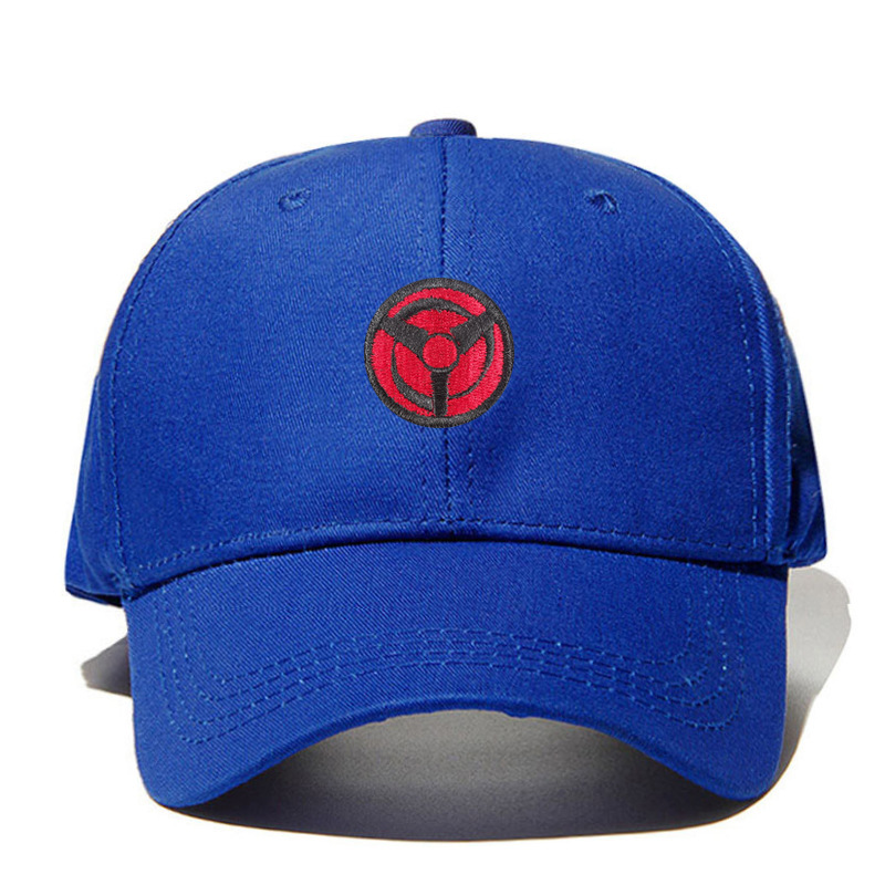 宝石蓝日本动漫火影忍者写轮眼纯棉棒球帽刺绣扣背帽子动漫爱好者
