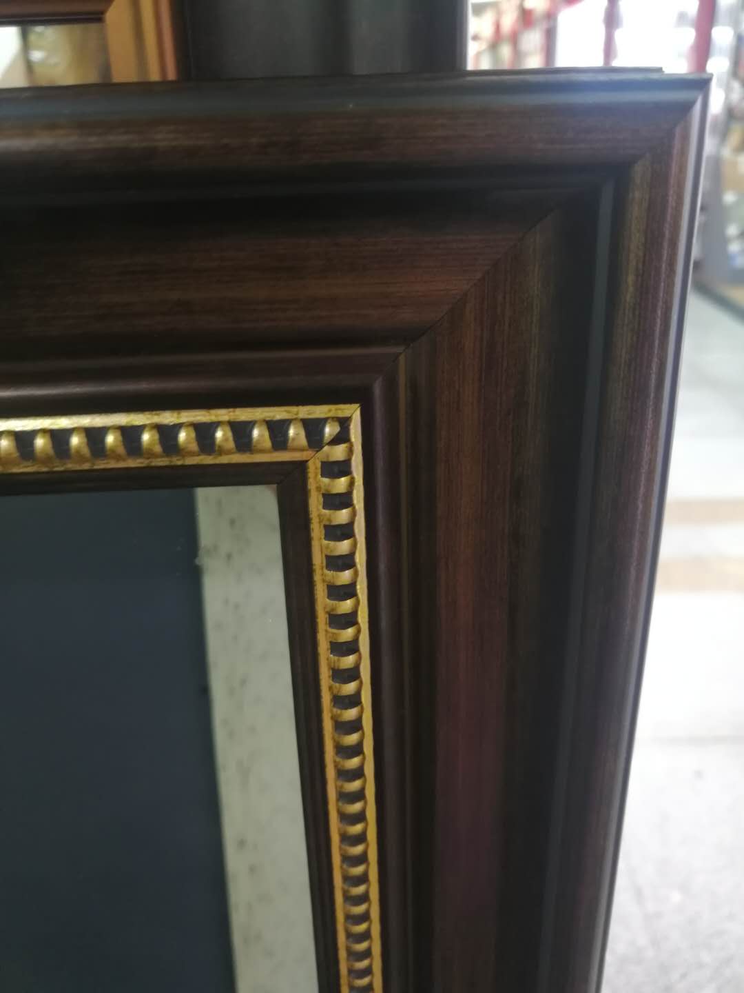 实木框北欧简约卫生间壁挂浴室镜地中海美式乡村防水卫浴化妆镜子产品图