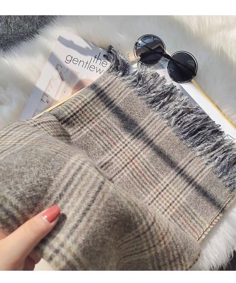 British Long Imitation Cashmere Women's Scarf Summer Air-Conditioned Room Thickened Warm Korean Version Of All Woolen Cape Cape Specification drawing