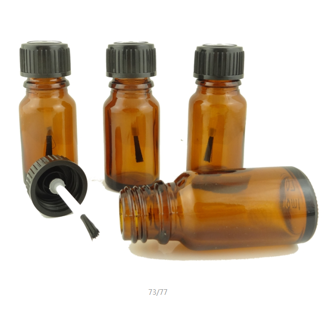 10ML精油瓶棕色玻璃瓶配塑料盖和毛刷DM-046 01详情2