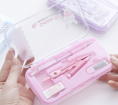 画图爱好可爱圆规套装八件女孩工具包直尺小学生韩产品图