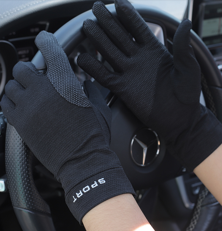 防晒手套男冰丝夏天运动骑行防滑驾驶透气速干触屏春秋季手套