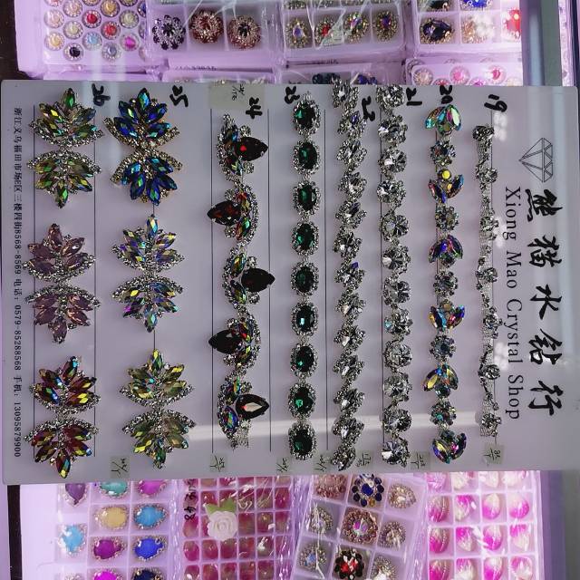 Exquisite water drop bead pendants, transparent bear decorations, fabric flocked resin, DIY handcrafted essential clothing accessories from Ma Lian Specification image