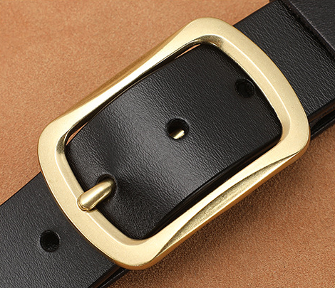 Calm Tang Tao Men's Leather Lead Layer Cowhide Youth Belt Men's Leather Retro Simple Lengthened Middle-Aged Belt Specification drawing