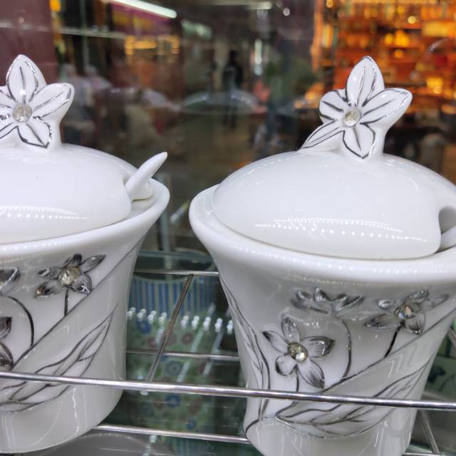 印花，陶瓷糖罐咖啡罐产品图