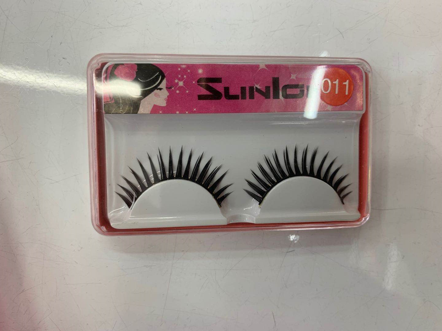A pair of hard stem false eyelashes 003 natural thick eye tail pull long real nude makeup eyelashes thumbnail