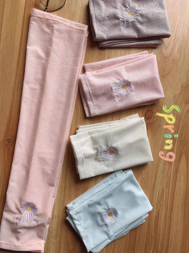 Daisy Sun protection gloves for women, thin and long UV protection, summer ice silk arm guards for men, ice sleeve guards