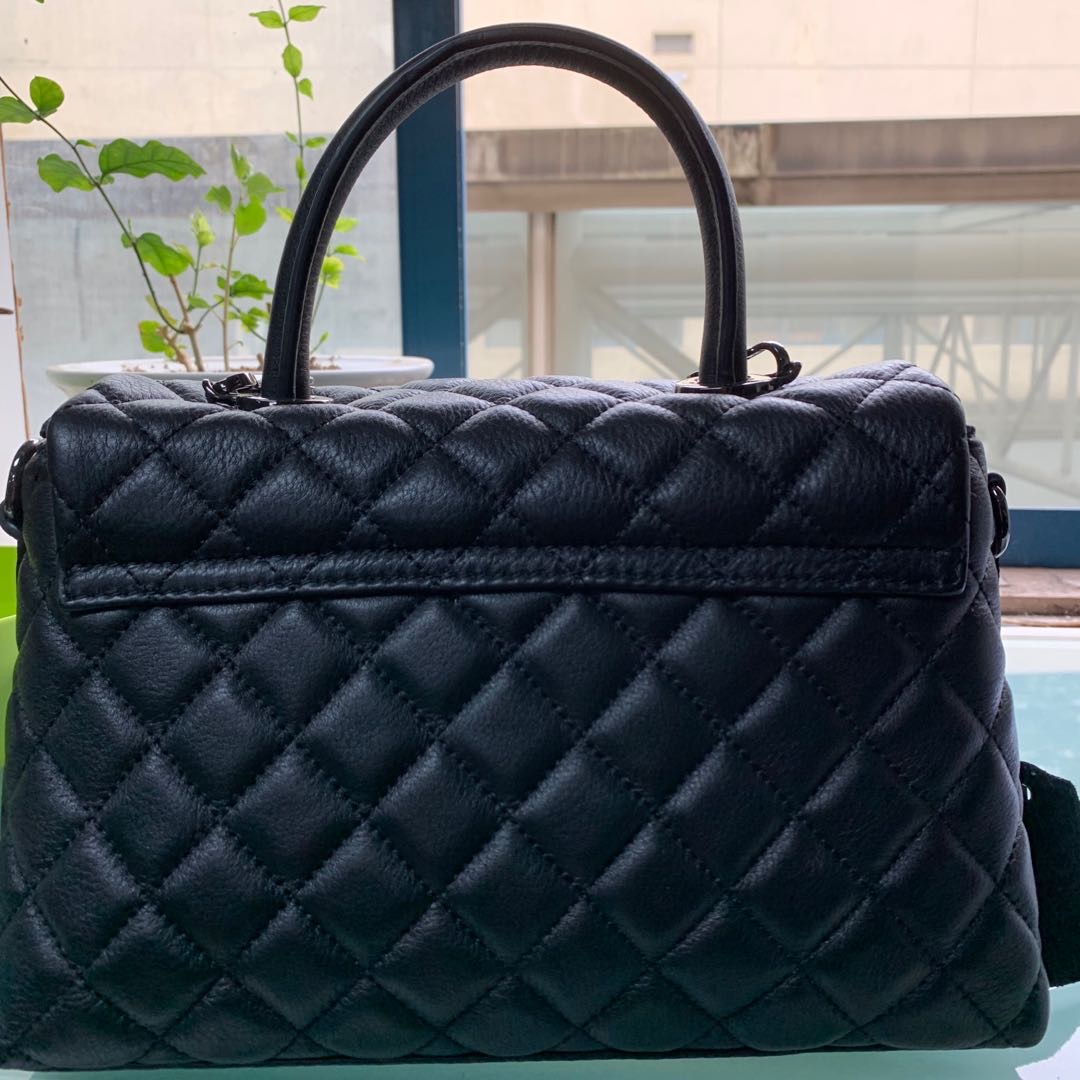 广州女包牛皮包春夏款新款黑色方格纹路WFC-33详情图2