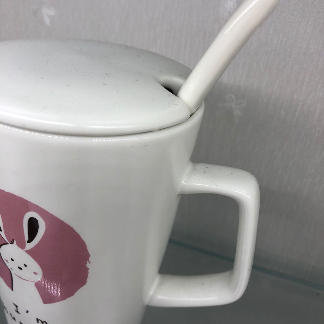 小兔子陶瓷杯带勺咖啡杯学生茶杯礼物礼品产品图