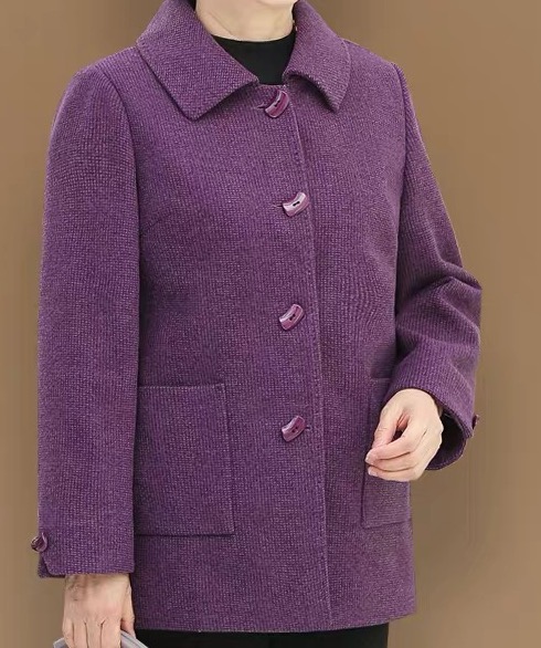 中老年人女春秋外套长袖短款开衫60-70岁80奶奶装上衣妈妈装春装