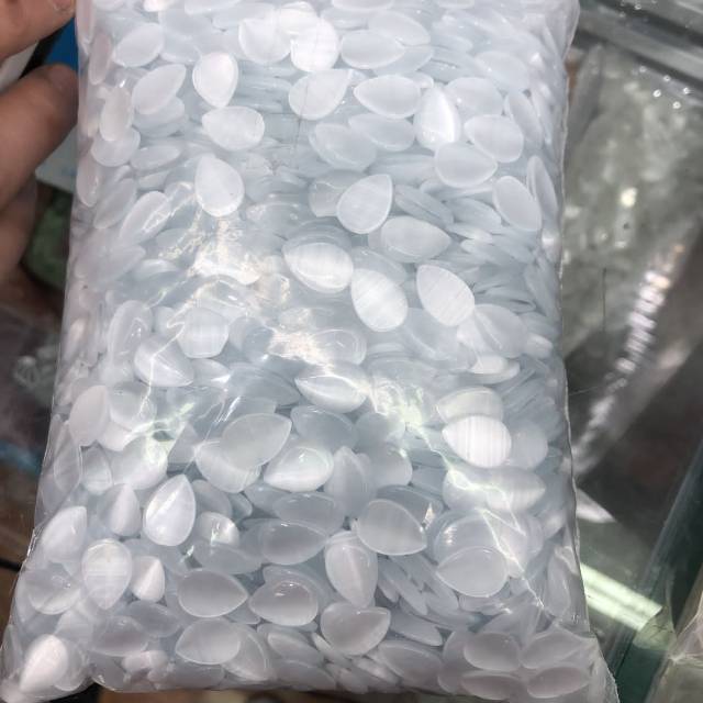 白色水滴猫眼石散珠半成品DIY饰品配件手工编织材料串珠