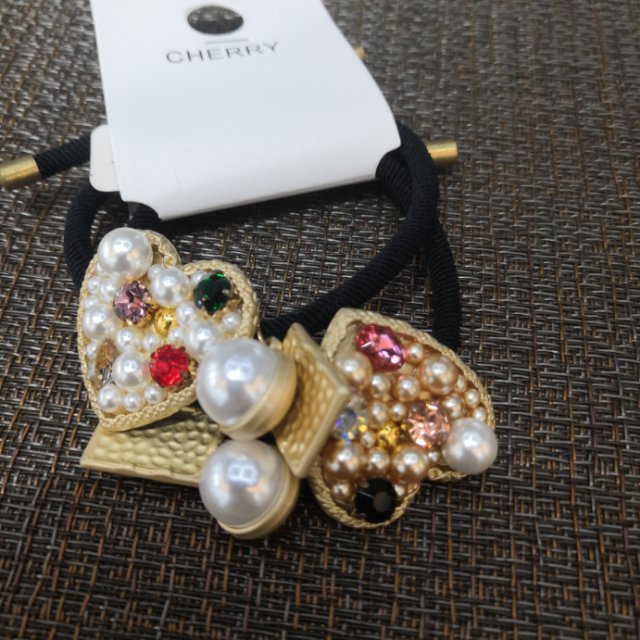 Korean rubber bands, Korean version accessories, small pearls, heart-shaped water diamonds, hair bands, hair ties, hair accessories, headwear, hair ties