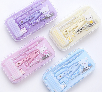 文具学生金属圆规套装小学生糖果色可爱小清新绘图