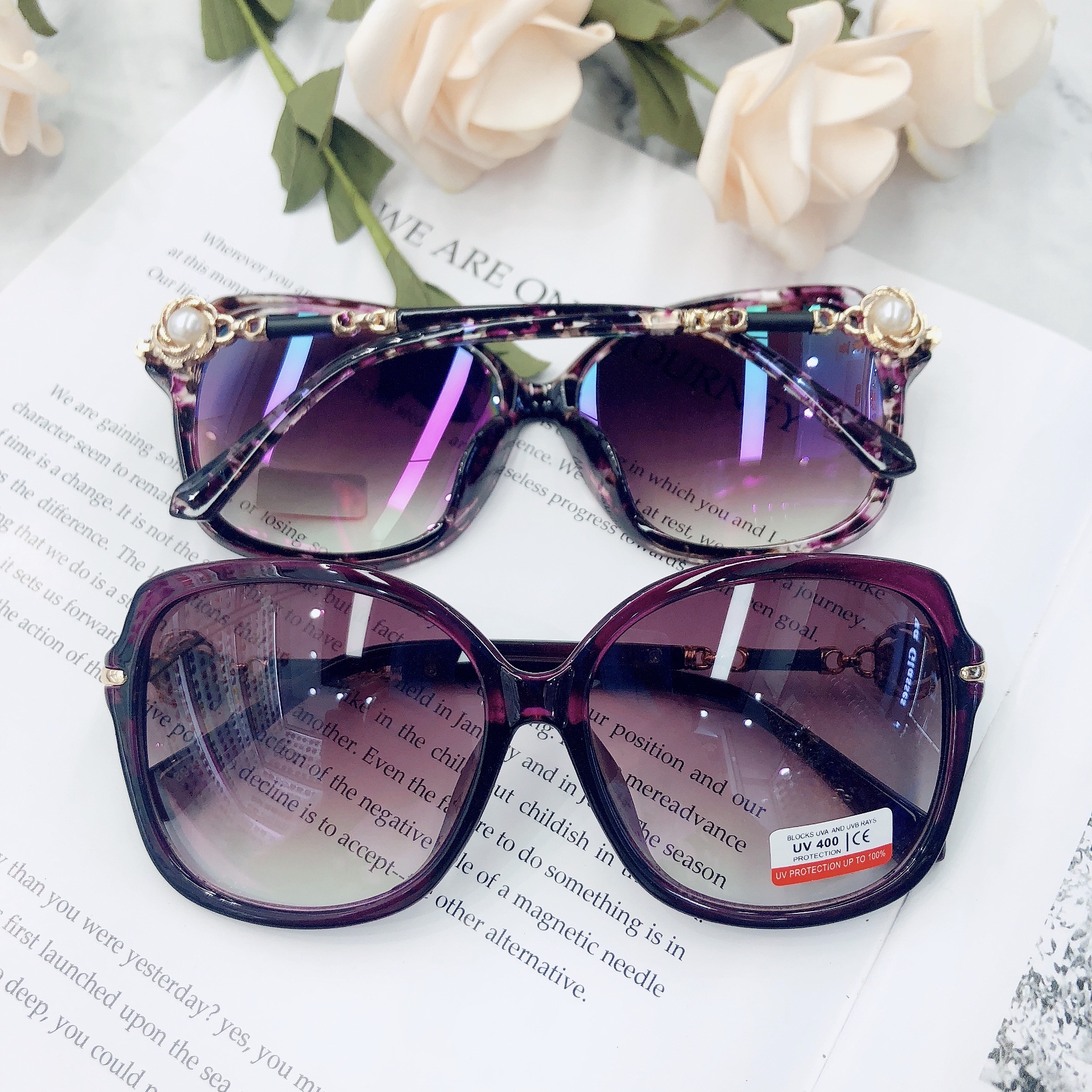 新品时尚大框复古太阳镜偏光镜大脸显瘦韩版潮人高档女款墨镜产品图