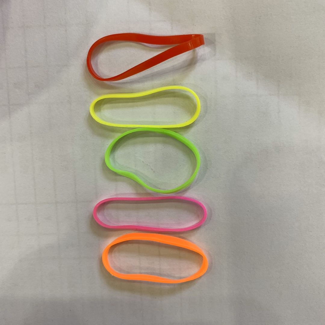 Transparent plastic packaging, elastic, colorful and simple small rubber bands Specification image