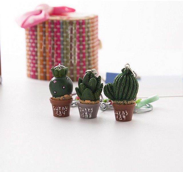 New cactus key pendant, creative student keychain pendant wholesale, bag pendant, small gift customization details Picture