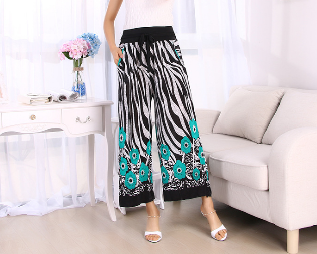 2020新款阔腿花裤不起球直筒裤批发零售产品图