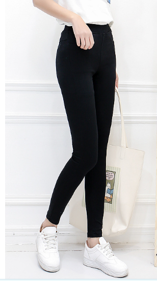 新款锦棉打底裤高腰时尚黑色百搭外穿休闲