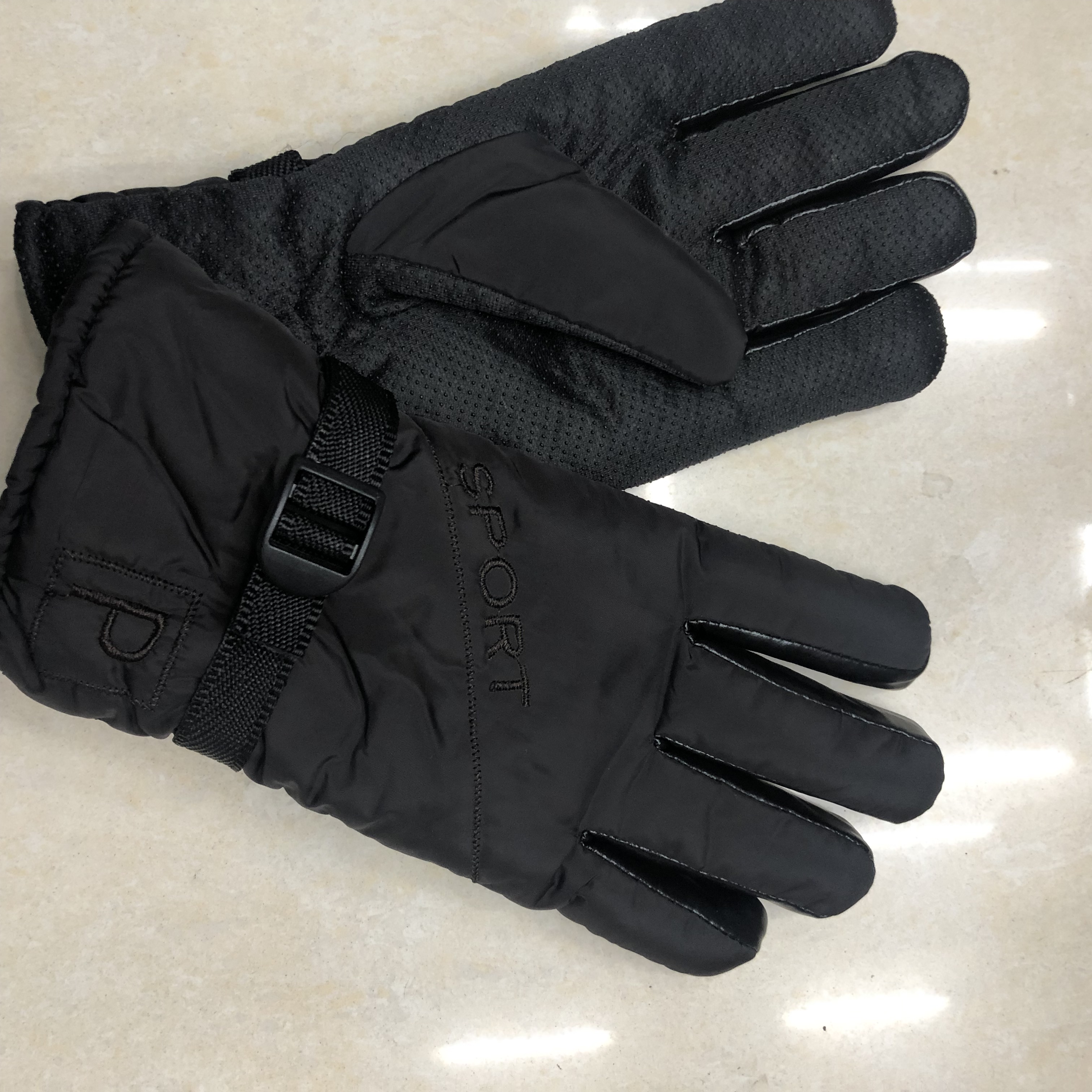 Outdoor Men's Gloves Winter Riding Plus Fleece Thickened Warm Windproof Waterproof Cold Leather Gloves Cycling Motorcycle
