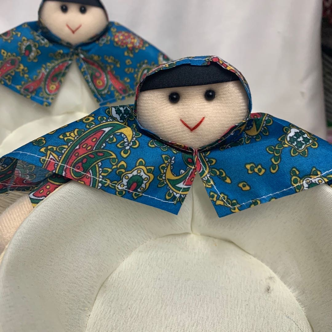 漂亮头巾女娃收纳篮草编收纳篮收纳框2件套详情图3