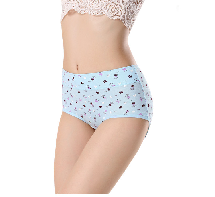 Underwear Women's Mid-Waist Pure Cotton Crotch Cute Printed Girl Underwear Pure Cotton Women Briefs details Picture