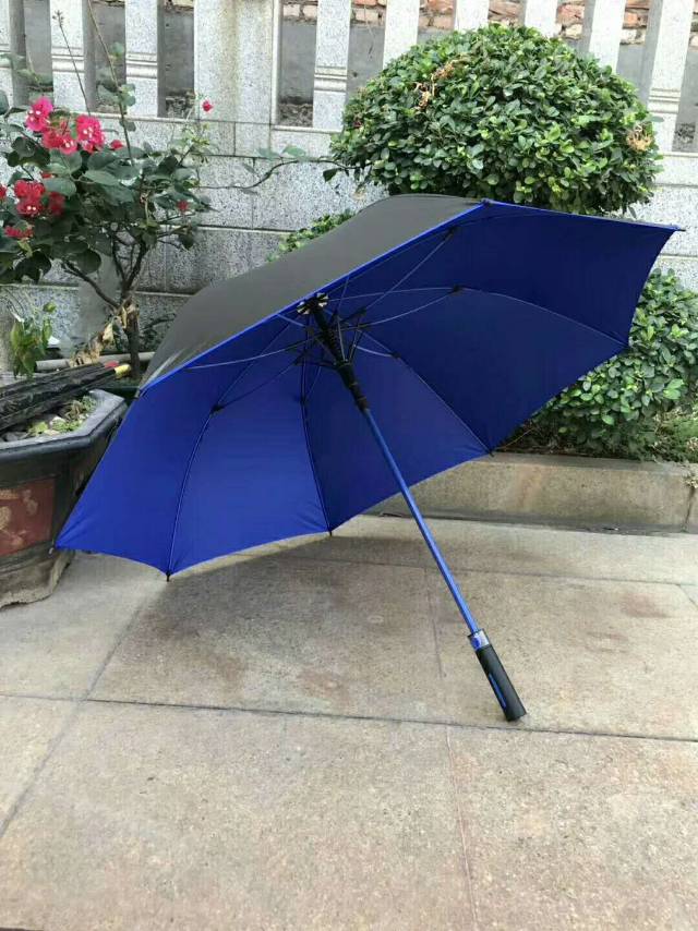 彩纤黑胶直柄自动伞细节图