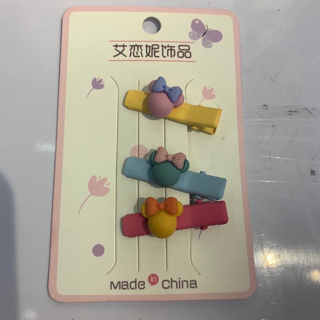 Korean cute fashion hair clip with bow animal pattern bangs thumbnail