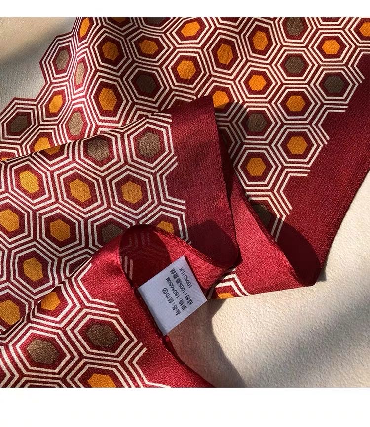 Fashion Everything Casual Lady Temperament Silk Scarf Long Red details Picture