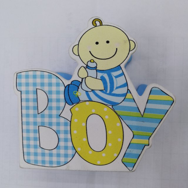 蓝色Boy桌面小摆件孩童收纳盒放置筐产品图