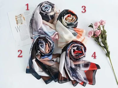 Women's Fashion Trend New Silk Satin Triangle Graffiti Polyester Scarf