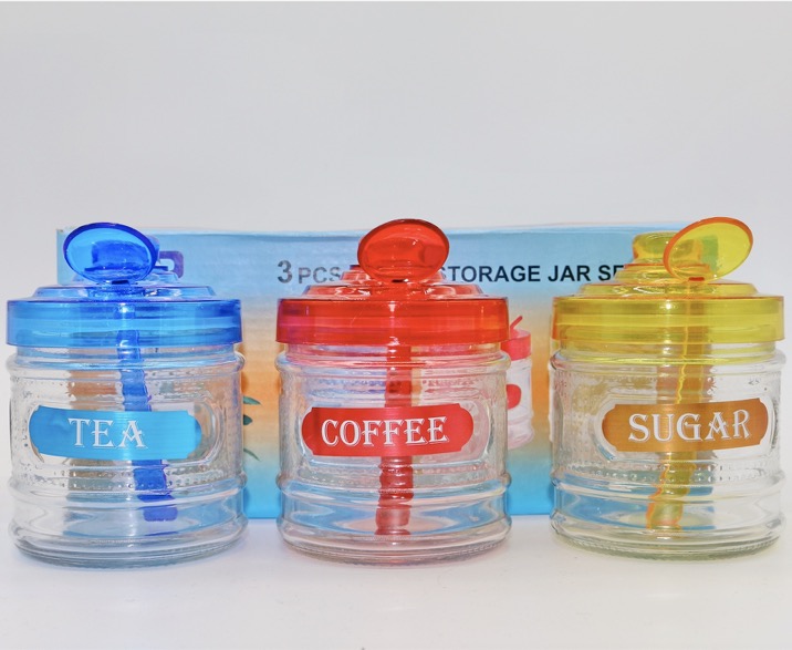 Set of seasoning jars, glass seasoning jars in multiple colors Specification image