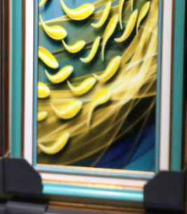 龙堡画饰25X70cm蓝金双框冰晶画细节图