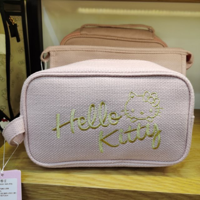 HelloKitty Kitty KT cat linen quartet makeup bag Nordic large capacity simple canvas travel bag thumbnail