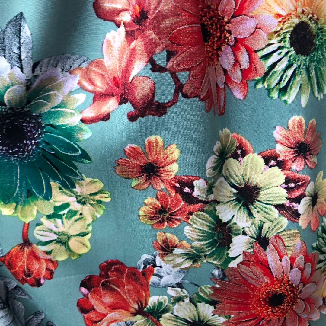 Silk and cotton fabric, silk and cotton fabric for spring and summer clothing, large-print knitted fabric
