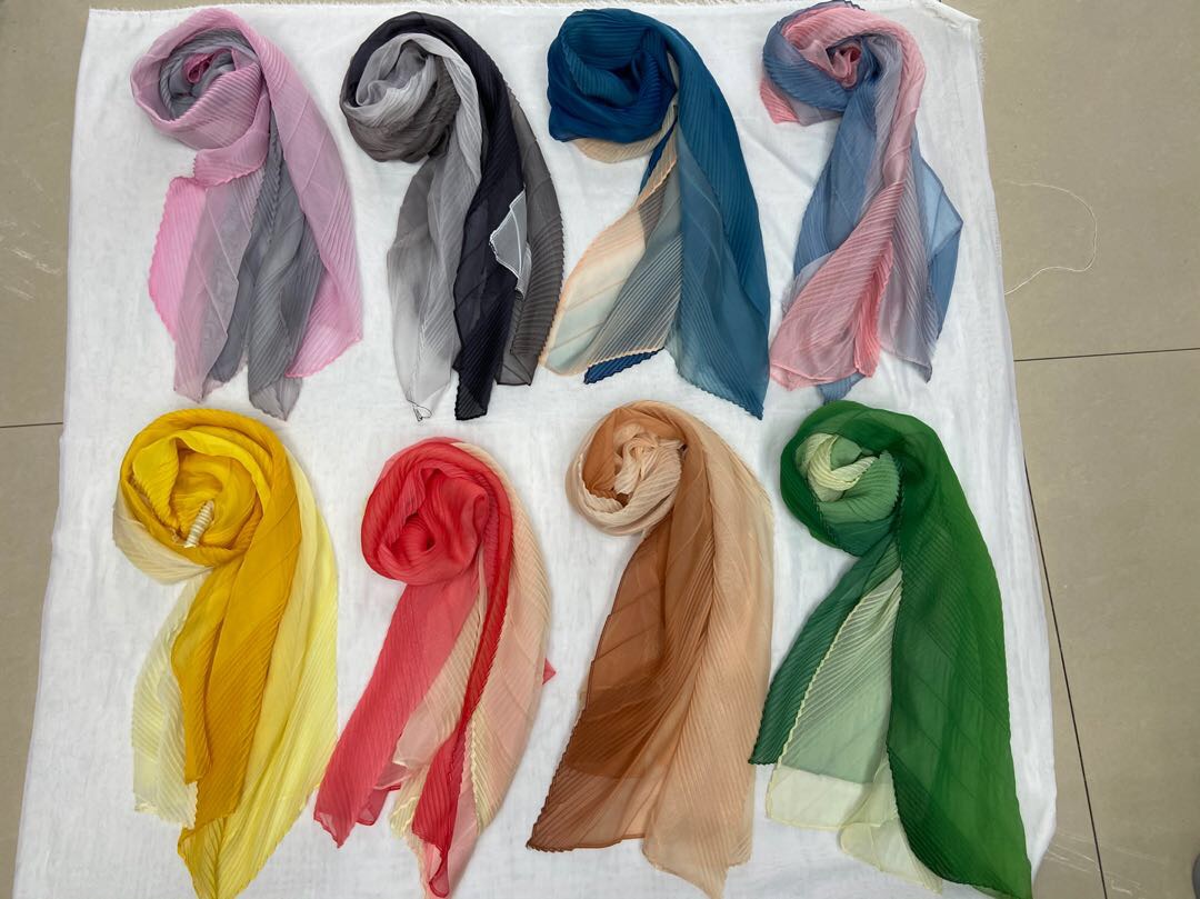 South Korea Dongdaemun For Women Imitated Silk Gradient Crepe Scarf Specification drawing