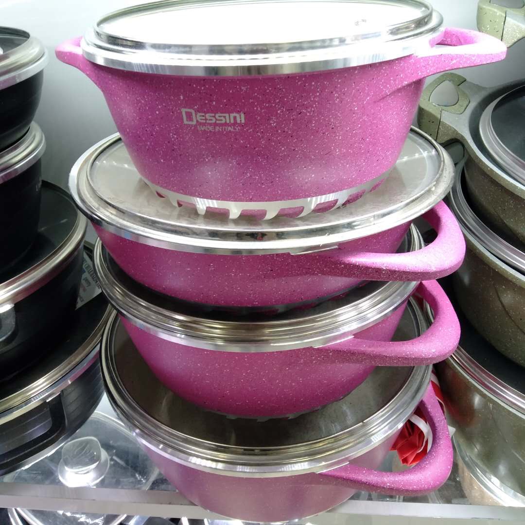Unique brand striped energy-saving set non-stick cookware for export