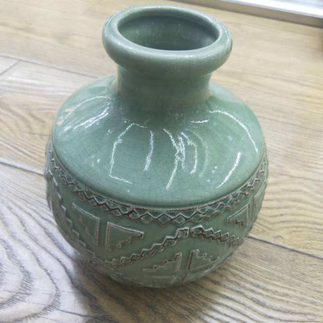 绿色陶瓷不规则釉面摆件样板房酒店客厅摆件