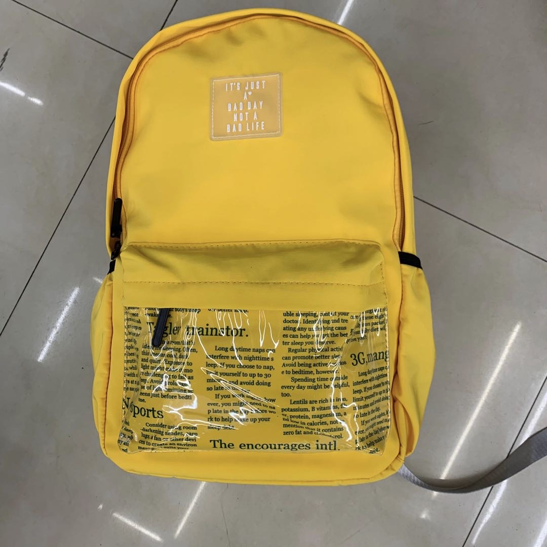 Transparent Letter Bag Backpack Korean Version Of All Fashion Wear-Resistant Backpack Primary School Junior High School Student Bag