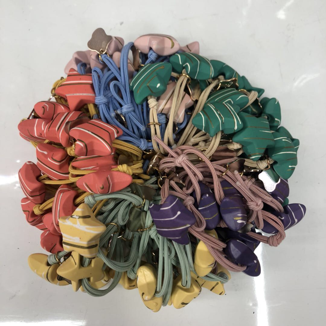 Foreign air is sweet and lovely star tie rope contracted Korean rubber band hair rope sen tie coils of hair bun children thumbnail