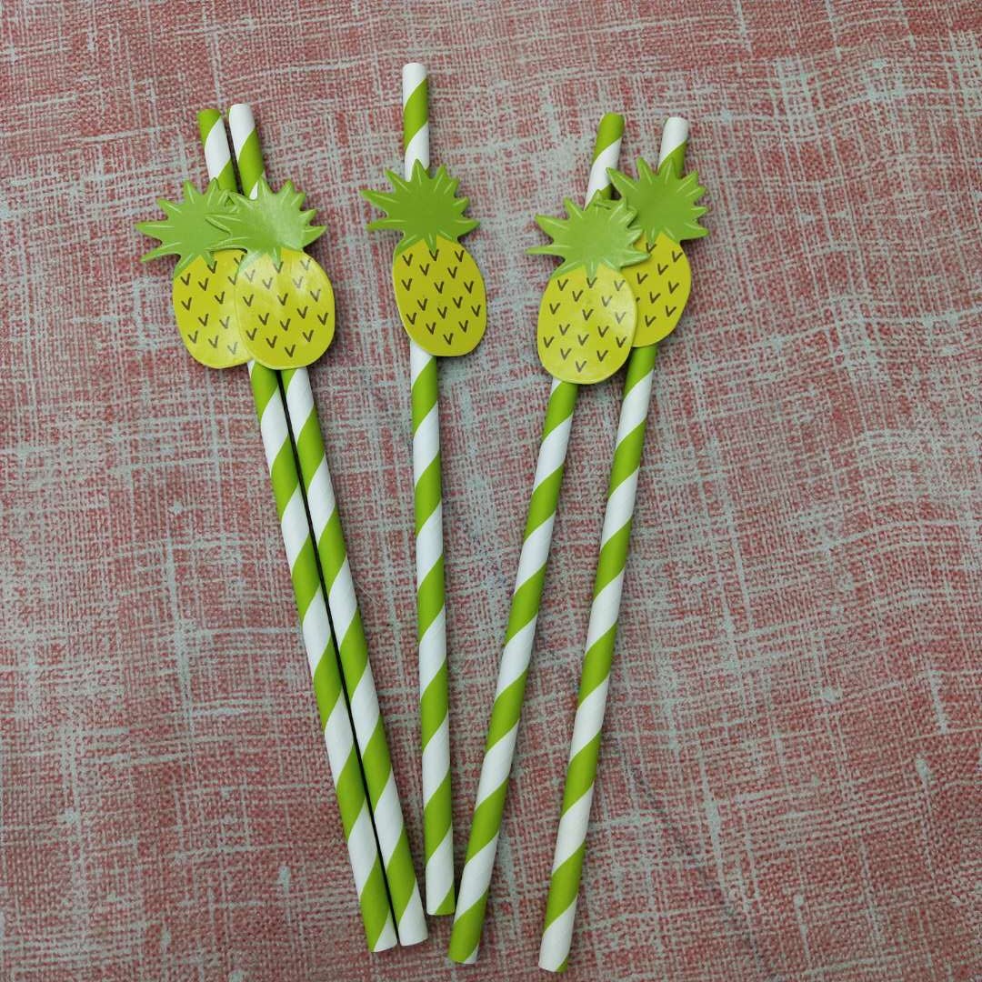 There are many styles of cute cartoon-shaped striped patch paper straws details Picture