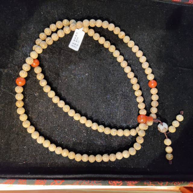 Crystal sandalwood Buddhist prayer bead bracelet, a handcrafted accessory