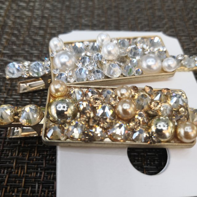 Korean minimalist style hair clip headwear, ins diamond girl bow hair clip, side clip, side clip details Picture