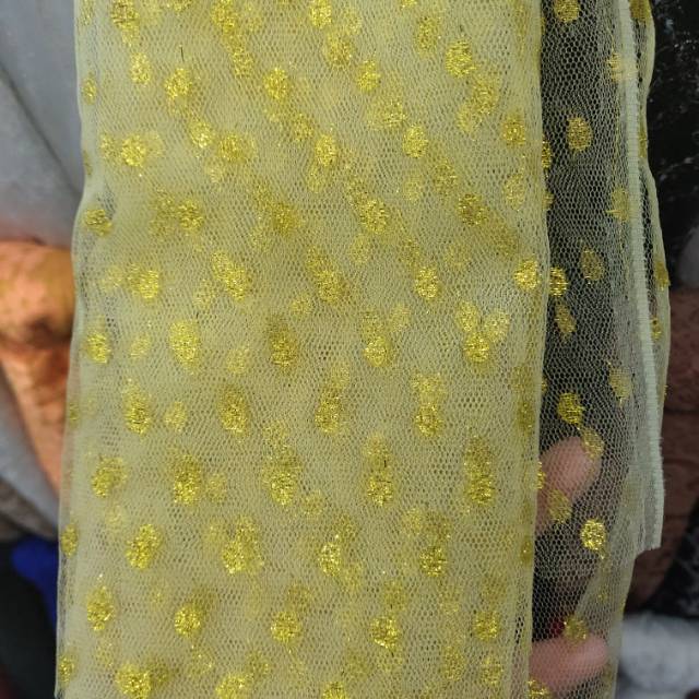 金丝圆点布网纱服装面料